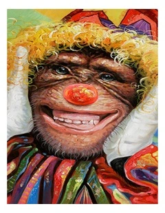 Multicolour Clown Gorilla Canvas Print With Vibrant Quirky Art Home Dcor