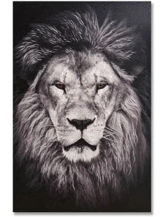 Lion Canvas Print with Glitter - Elegant Modern Wall Art 60x90cm