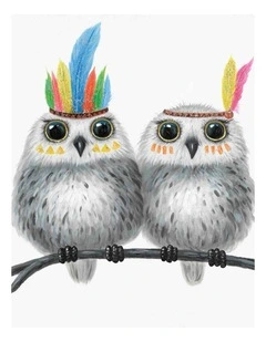 Wise Owls Canvas Print - Elegant Wall Art for Living Room, Bedroom & Office Dcor 50x50cm