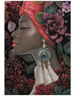 African Lady Canvas Print - Elegant Modern Wall Art for Living Room, Bedroom & Office Decor 70x100cm