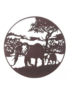80180cm Rusty Elephant Metal Wall Decor, Stunning Elephant Art