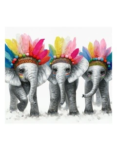 Elegant Elephants Canvas Print Wall Art - Modern Decorative Painting 100702.8cm