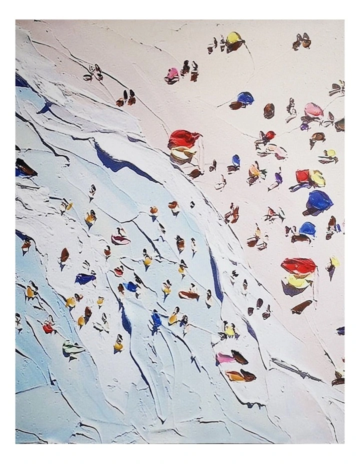 Beach Hand Painting Picture - Elegant Modern Wall Art 100x80cm image 1
