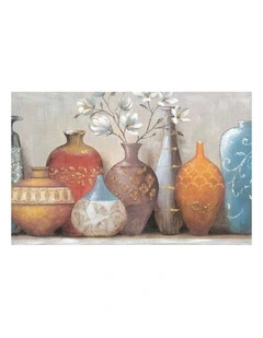 Multicolour Vases Hand Painting Canvas For Stylish Decorative Home Interior
