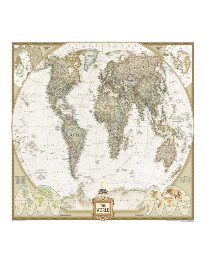 Beige World Map Canvas Print With Modern Neutral Art For Decor Theme image 1