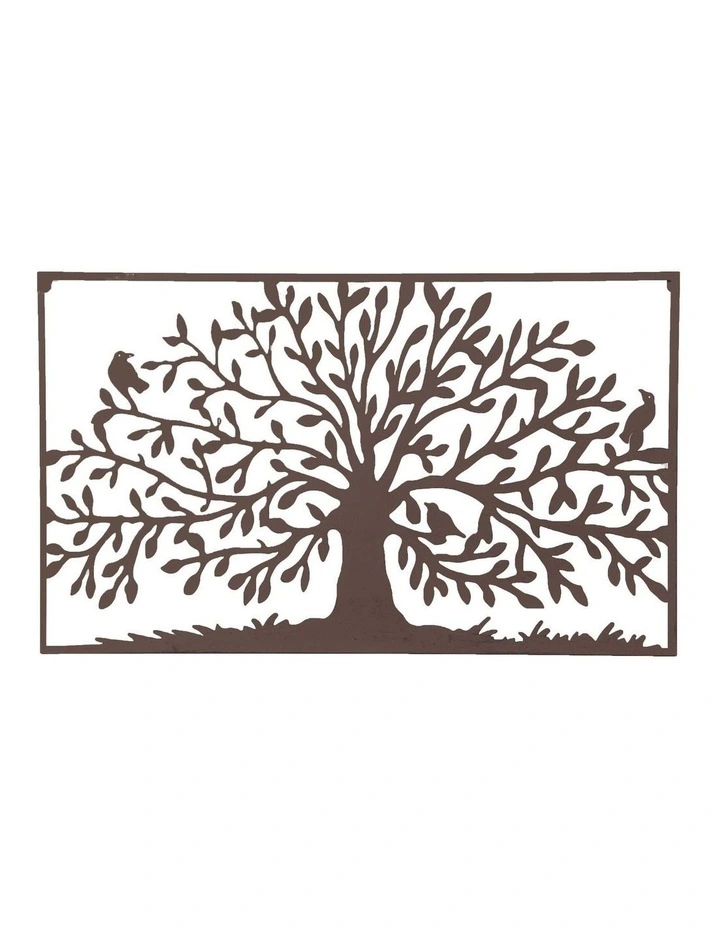 90154cm Rusty Tree of Life Metal Wall Decor for Living Rooms, Bedrooms & Offices, Modern Art Piece image 1