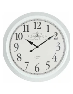 White Metal 60cm Kensington Station Wall Clock