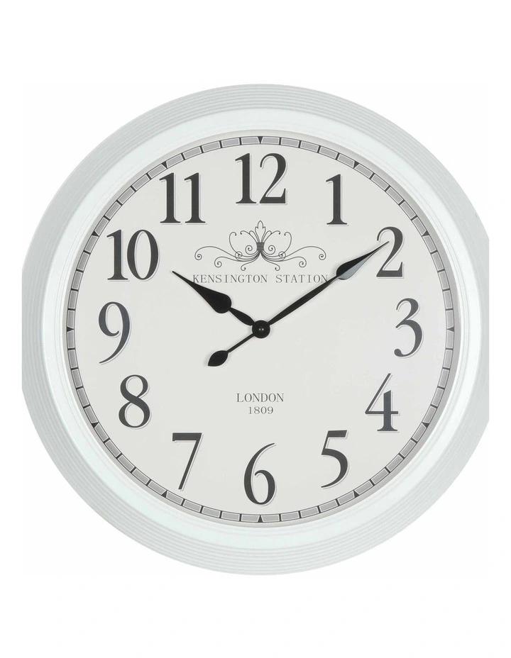 White Metal 60cm Kensington Station Wall Clock image 1