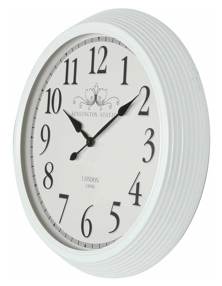 White Metal 60cm Kensington Station Wall Clock image 2