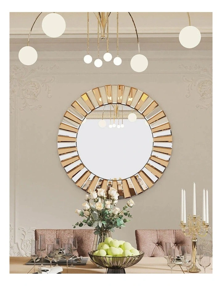 Silver 80cm Crystal Crush Diamond Mirror For Living Room image 3