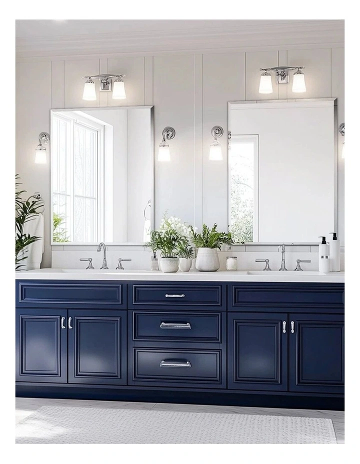 Silver Rectangular Wall Mirror Frameless Beveled Edge Decorative Glass image 4