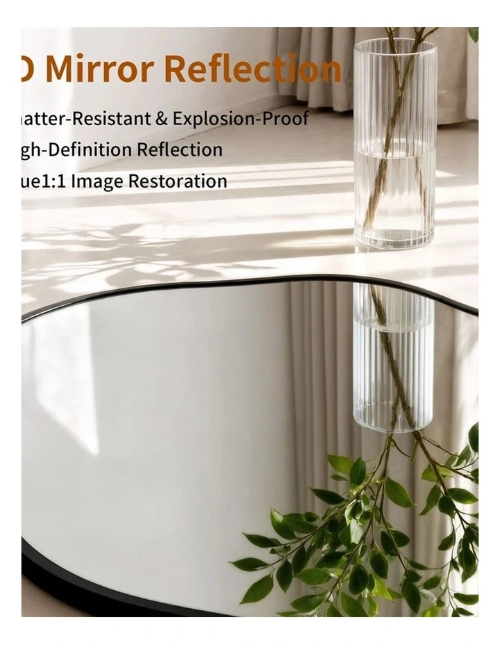 Black Irregular Wall Mirror With Sculptural Freeform Shape For Modern Artistic Interiors image 5