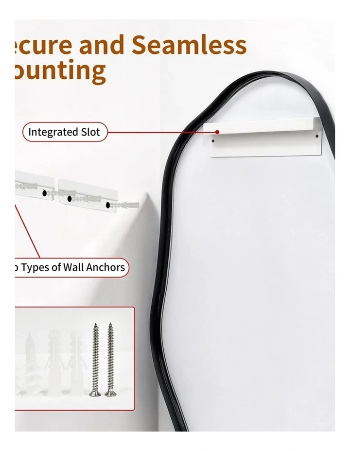 Black Irregular Wall Mirror With Sculptural Freeform Shape For Modern Artistic Interiors image 6