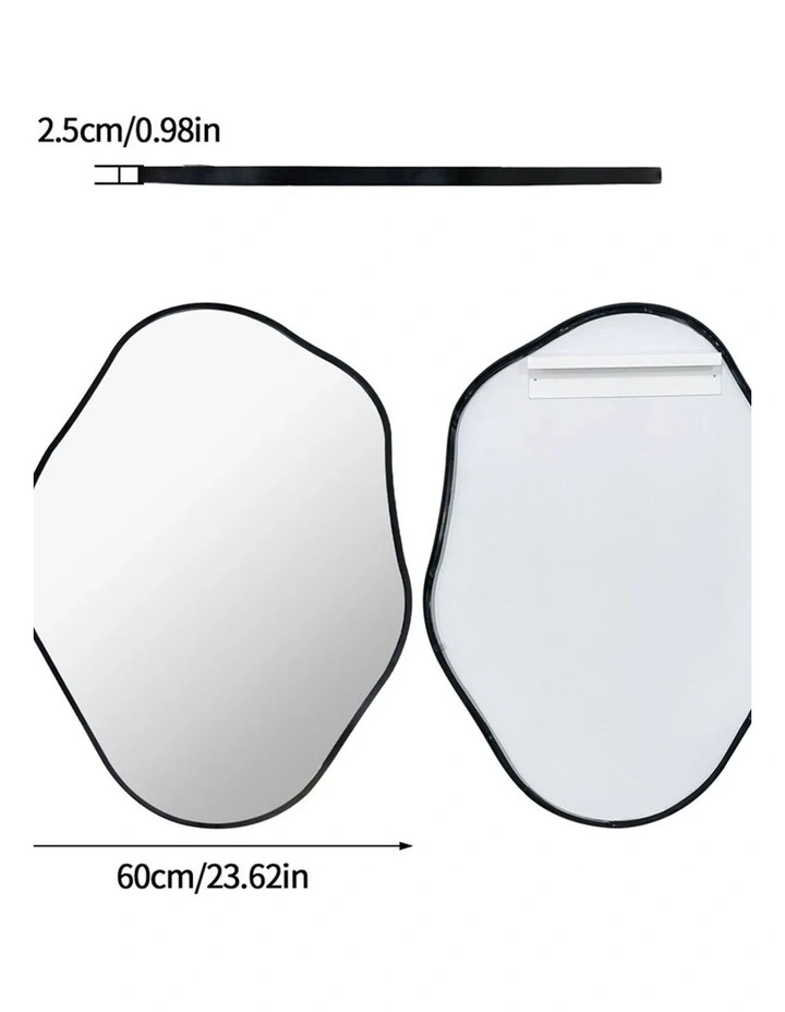 Black Irregular Wall Mirror With Sculptural Freeform Shape For Modern Artistic Interiors image 7