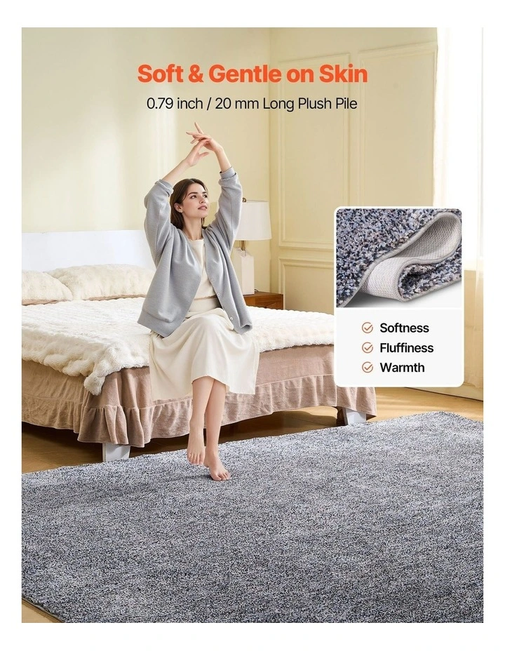 Large Durable Living Room Rug 8x10 Non Slip Thick Soft Floor Carpet image 4