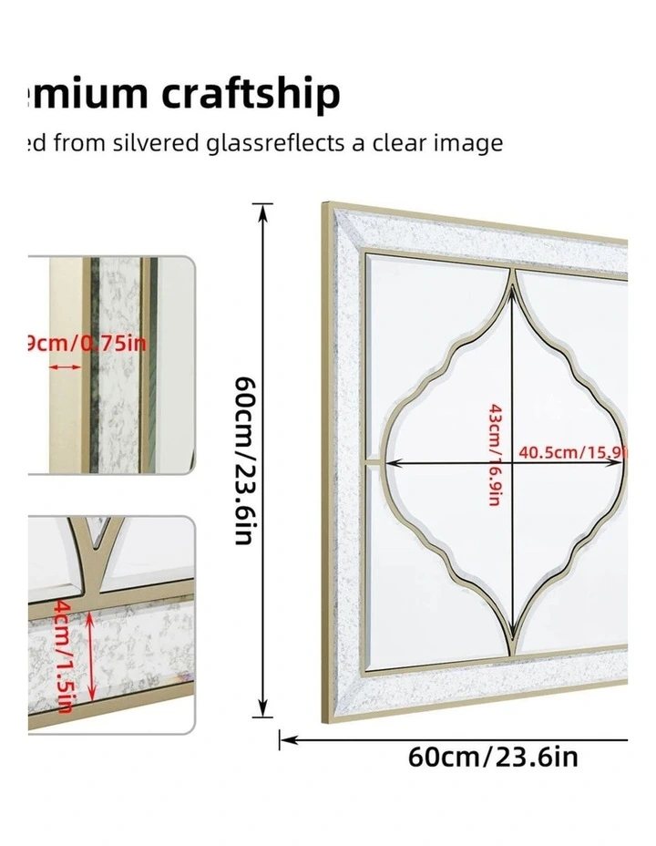 Silver Bling Crush Diamond Mirror 100x70cm image 5