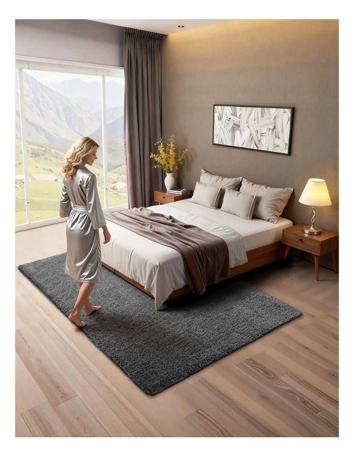 Soft Shag Area Rug 5x8 Plush Thick Non Slip Bedroom Living Room Carpet image 2
