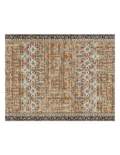 Brown Green Vintage Washable Area Rug 6x9 Soft Non Slip Floor Carpet