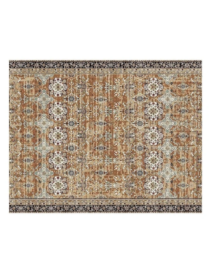Brown Green Vintage Washable Area Rug 6x9 Soft Non Slip Floor Carpet image 1