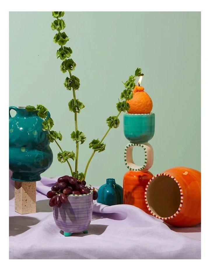 Cabana Tall Candle Holder Orange image 2