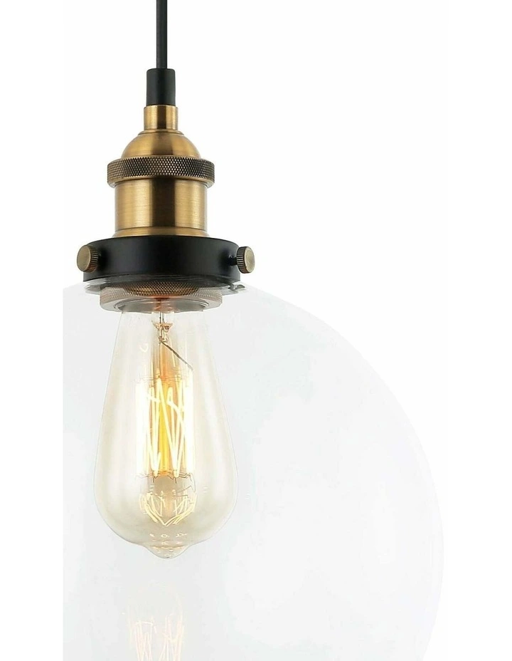 Pesini Interior Wine Glass with Antique Brass/ Chrome Highlight Pendant Lights image 2