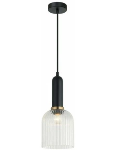 Vintaj Retro Interior Ellipse Shape Ribbed Glass Pendant Lights