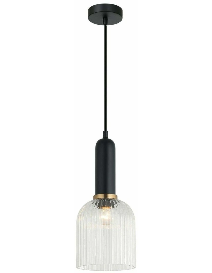 Vintaj Retro Interior Ellipse Shape Ribbed Glass Pendant Lights image 1