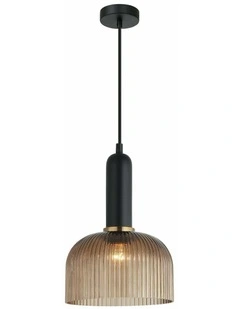 Vintaj Retro Interior Dome Shape Ribbed Glass Pendant Lights