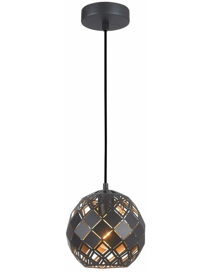 Tuile Interior Small Embossed Tiled Iron Wine Glass Shape Pendant Lights image 1