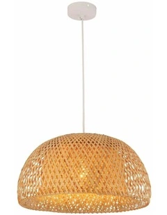 Canasta Bohemian Interior Natural Bamboo Finish Pendant Light