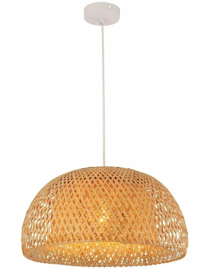 Canasta Bohemian Interior Natural Bamboo Finish Pendant Light image 1
