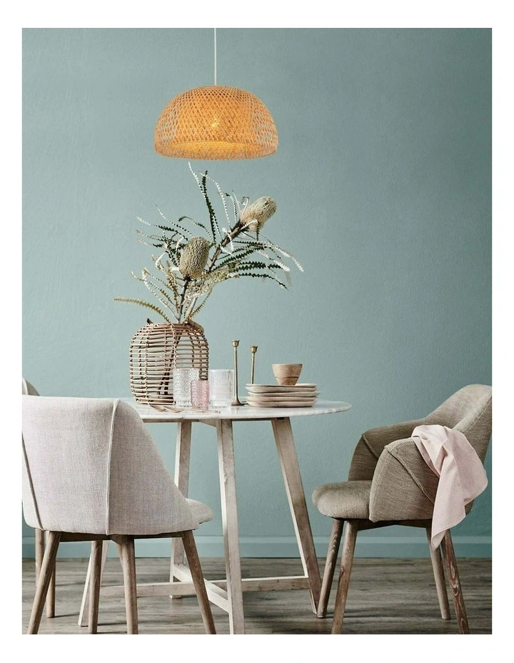 Canasta Bohemian Interior Natural Bamboo Finish Pendant Light image 3