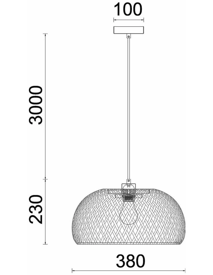 Canasta Bohemian Interior Natural Bamboo Finish Pendant Light image 4
