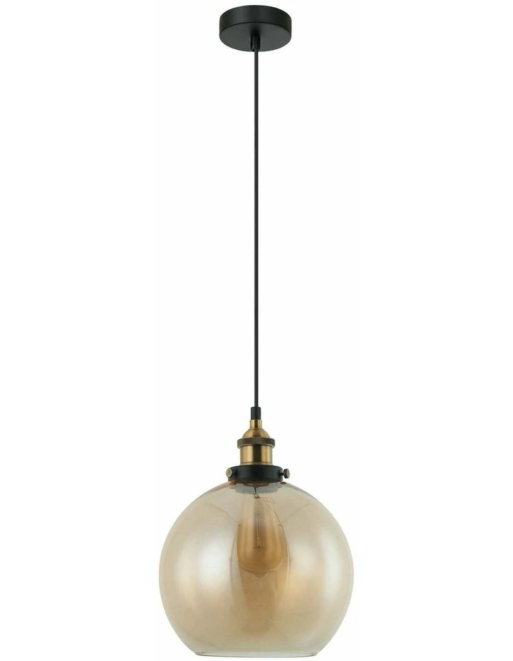 Pesini Interior Wine Glass with Antique Brass/ Chrome Highlight Pendant Lights image 2