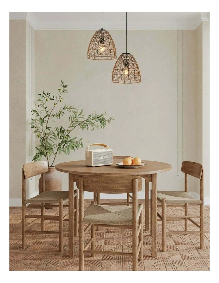 Canamo Bohemian Interior Natural Hemp Rope & Black Hardware Ellipse Pendant Light image 2
