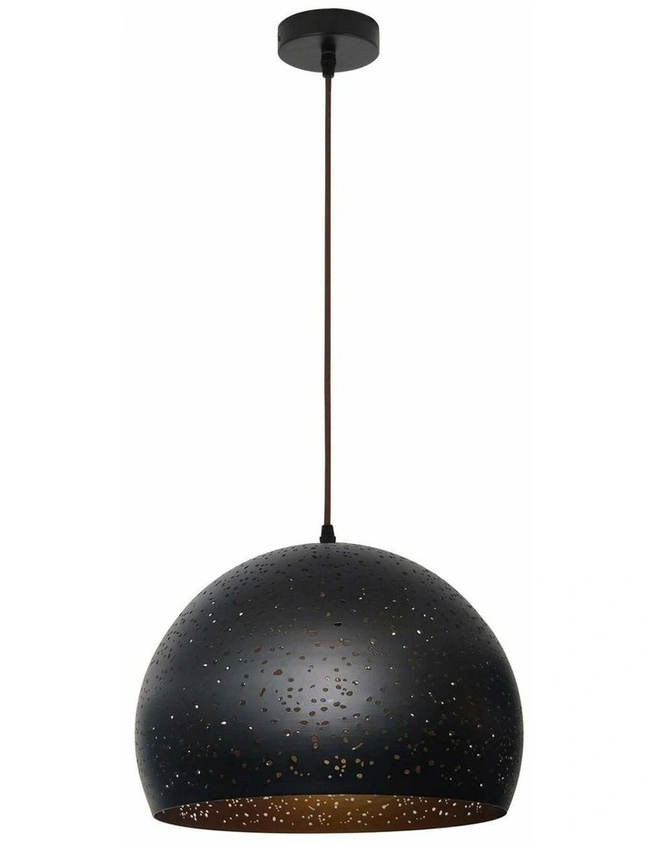 Celeste Bohemian Rustic Embossed Dome Shape Pendant Light image 1