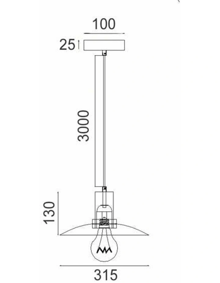 Chapeau Interior Glass Coolie Large Pendant Lights image 2