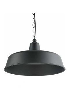 Deksel Industrial Rustic Matte Black Interior Dome Shape Pendant Light