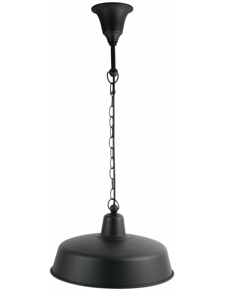Deksel Industrial Rustic Matte Black Interior Dome Shape Pendant Light image 4