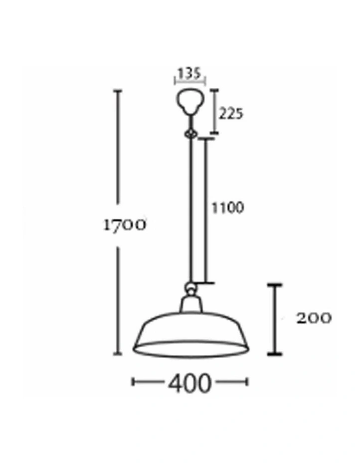 Deksel Industrial Rustic Matte Black Interior Dome Shape Pendant Light image 5
