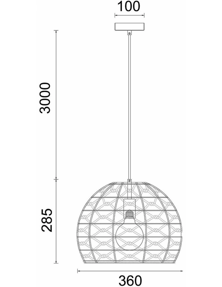 Canamo Bohemian Interior Natural Hemp Rope & Black Hardware Dome Pendant Light image 3