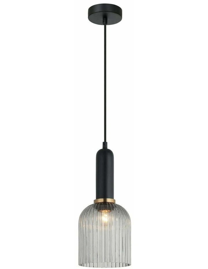 Vintaj Retro Interior Ellipse Shape Ribbed Glass Pendant Lights image 1
