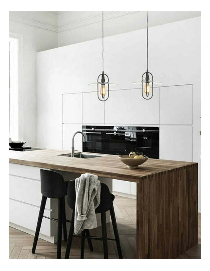 Papillon Interior Oblong Iron with Glass Coolie Pendant Lights image 2