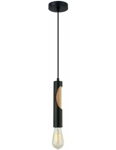 Ida Interior Iron & Blonde Wood Tube Pendant Lights