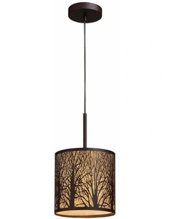 Autumn Small Round Aged Bronze with Amber Lining Pendant Light
