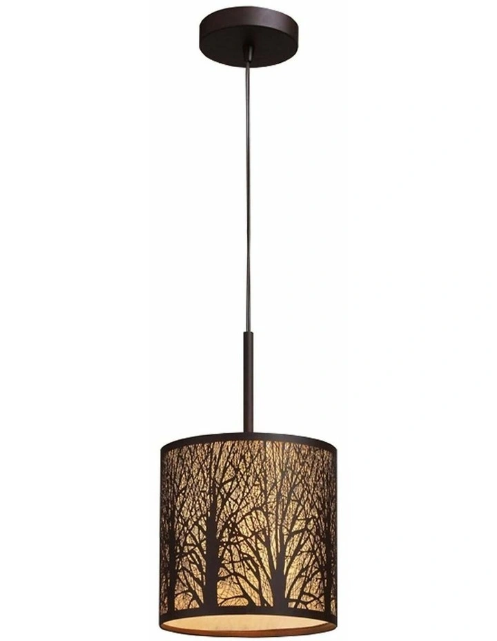 Autumn Small Round Aged Bronze with Amber Lining Pendant Light image 1