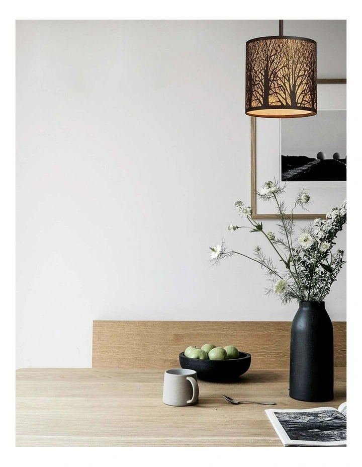 Autumn Small Round Aged Bronze with Amber Lining Pendant Light image 3
