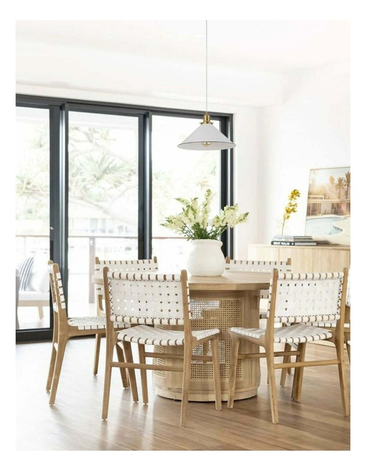 Cerema Interior White with Antique Brass & Black Highlight Coolie Pendant Light image 2