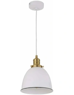 Cerema Interior White with Antique Brass & Black Highlight Ellipse Pendant Light