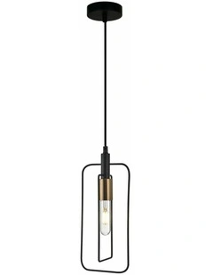 Contour Interior Black Wire Rectangular Shape Pendant Light